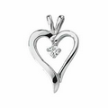 14K White 1/10 CTW Diamond Heart Pendant